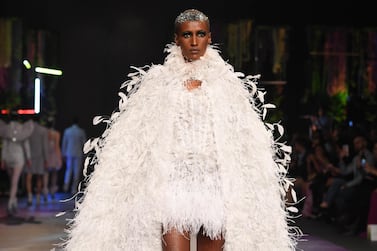 A dramatic Swan Lake-inspired look from Michael Cinco. Courtesy FFWD