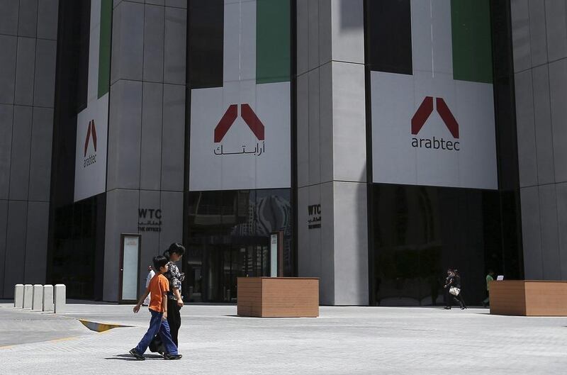 The Arabtec headquarters in Abu Dhabi. The company's subsidiary Target Engineering has won a Dh196m construction deal in Dubai. Reuters
