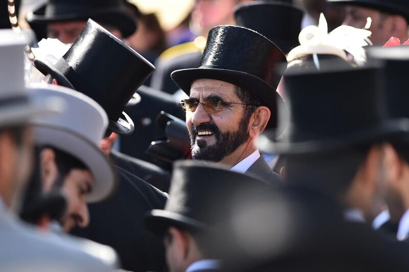 Godolphin celebrated their first win in the Epsom Derby as William Buick rode Masar to victory, much to the delight of Sheikh Mohammed bin Rashid, Vice President of the UAE and Ruler of Dubai, and Sheikh Hamdan bin Mohammed, Crown Prince of Dubai. Glyn Kirk / AFP