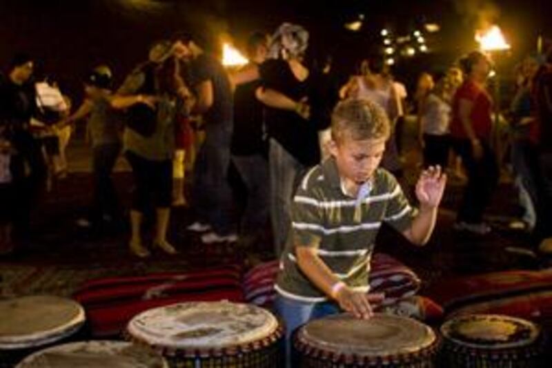 The Desert Drum events attract hundreds of percussionists - of all ages.