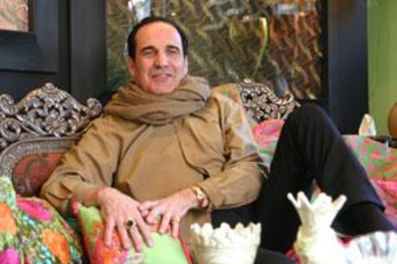 The furniture designer Carlo Rampazzi at his home in Ascona, Switzerland, says he would 'never do beige' decorating, even if one of his so-called important clients asked him to.