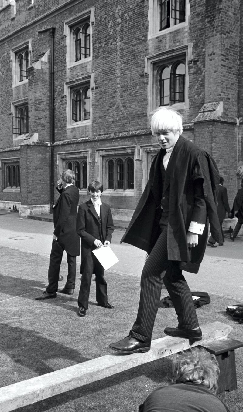 Mandatory Credit: Photo by Ian Sumner/Shutterstock (5738455b)
Boris Johnson in a pillow fight at Eton School, September 1979
Boris Johnson at Eton School, UK - 1979
He could potentially be the next Prime Minister of Britain but back in 1979 Boris Johnson was nothing more than a schoolboy enjoying himself at Eton. These images show a young 15-year-old Boris engaging in a pillow fight while at the prestigious school. It was the same school that current Prime Minister David Cameron also attended and it would appear that Boris is soon to step into his shoes by becoming both leader of the Conservative Party and the country. We wonder what young Boris, who also sported the same mop of blonder hair that he does today, would have thought of that?