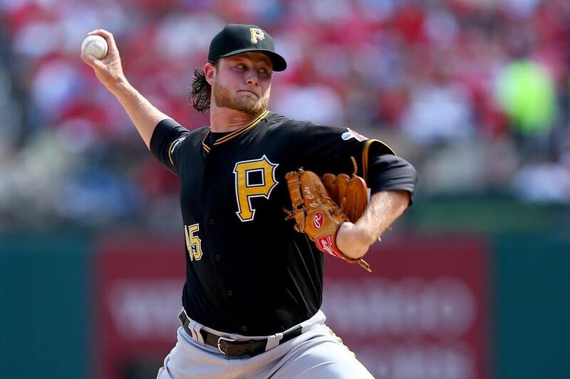Gerrit Cole went 10-7 with a 3.22 ERA in 19 starts during the regular season for Pittsburgh. Elsa / Getty Images / AFP