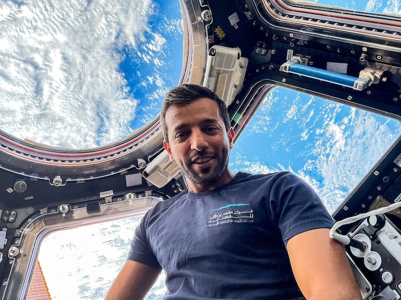 Dr Al Neyadi takes a selfie from inside the ISS. Photo: Sultan Al Neyadi / X