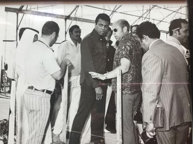 Dr Merle Jensen seen with Muhammad Ali. Courtesy Merle Jensen/University of Arizona