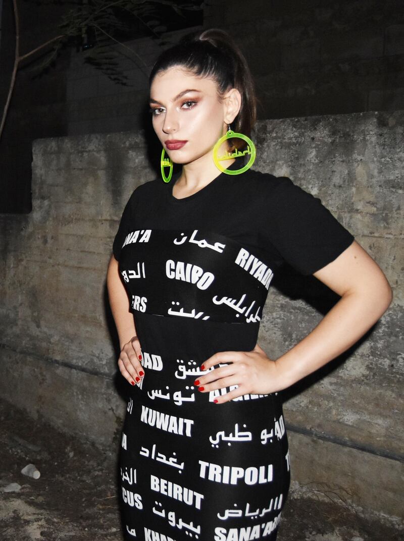 A dress and 'habibi' hoop earrings by Trashy Clothing. Courtesy Trashy Clothing