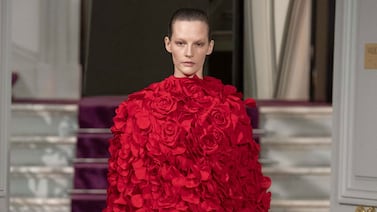Adorned with roses, the Valentino spring haute couture 2024 collection. Photo: Valentino