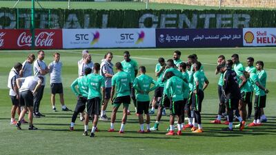 Saudi Arabia's football players train ahead of the World Cup. Courtesy Saudi Arabia Football Federation