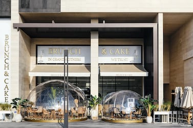 Brunch and Cake Dubai has launched terrace domes to allow people to dine in air-conditioned bubbles. Courtesy Brunch & Cake 
