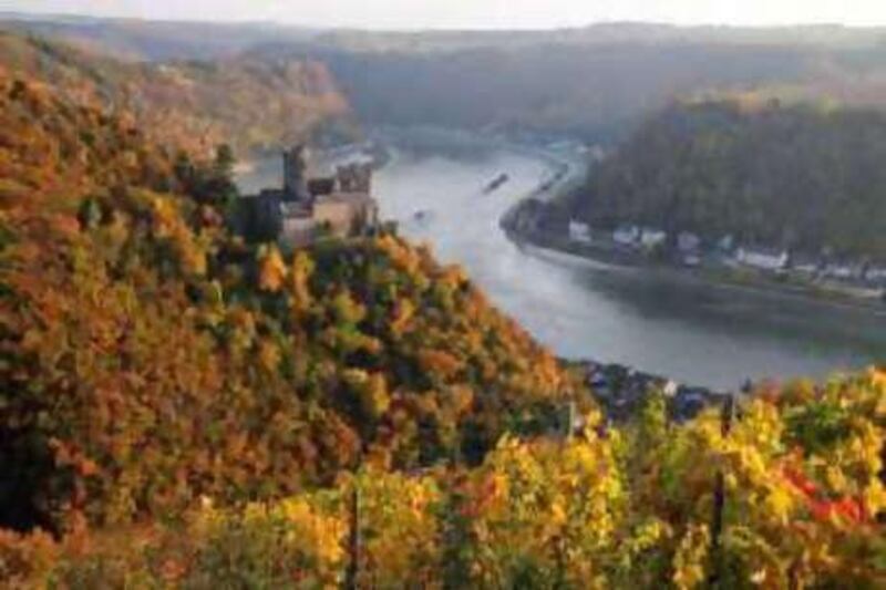 The Rhine River near the world-famous Loreley rock in St Goarshausen, Germany, where the regional government plans to build a bridge.