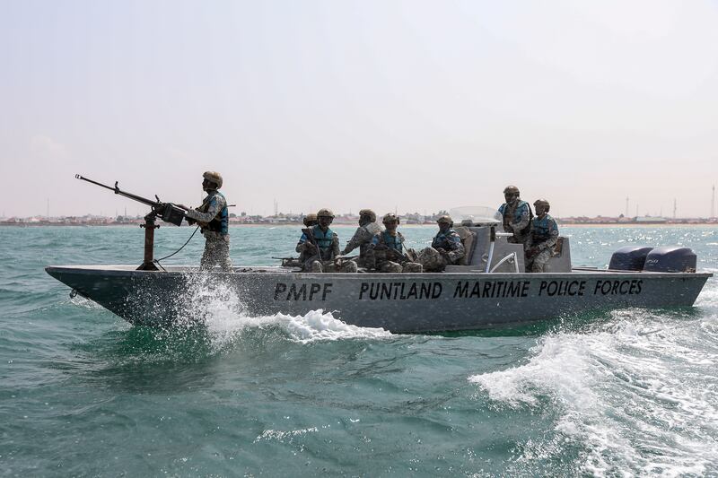 Maritime police patrol the Gulf of Aden amid a spate of attacks by Houthis in the area. EPA