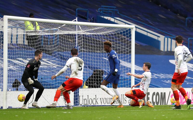 Tammy Abraham completes his hat-trick. Getty