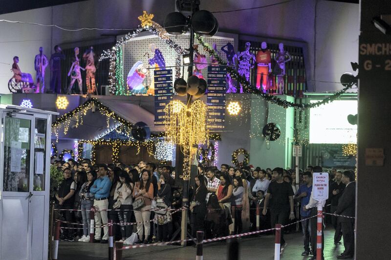 DUBAI, UNITED ARAB EMIRATES. 25 DECEMBER 2019. Midnight Mass at St Mary’s in Dubai to celebrate Christmas. (Photo: Antonie Robertson/The National) Journalist: None. Section: National.
