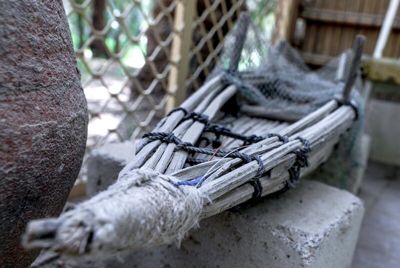 Al Ain, United Arab Emirates, October 7, 2019.  
Weekend – photo essay 
Discovering agricultural practices at Al Ain Oasis: there’s a new programme that introduces visitors to the UAE’s plant species, crops and agriculture professions running throughout October and November.
-- A boat made from the palm tree fronds called, "Al Shasha".
Victor Besa / The National
Section:  WK
Reporter:  Katy Gillett