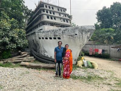 Mintu Roy and his wife Iti have spent 10 years building the structure. Photo: Anurag Khat
