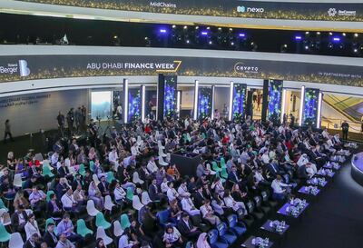 Delegates at Abu Dhabi Finance Week, where Mohamed Al Shorafa was speaking on Thursday. Victor Besa / The National