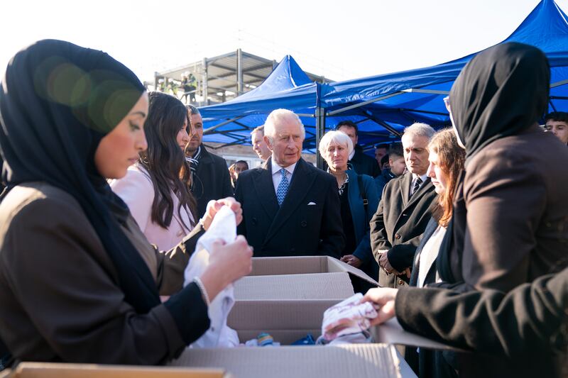 King Charles meets members of the Turkish diaspora community in February in Hounslow, West London 