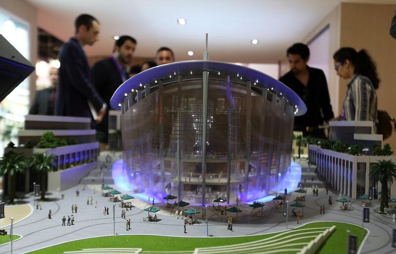 A model of the Dubai Opera House at the Emaar stand at Cityscape Global held at Dubai World Trade Centre. Pawan Singh / The National