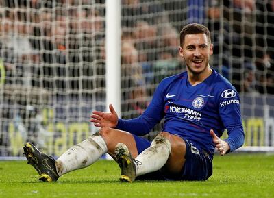 Soccer Football - FA Cup Fifth Round - Chelsea v Manchester United - Stamford Bridge, London, Britain - February 18, 2019  Chelsea's Eden Hazard reacts  Action Images via Reuters/John Sibley