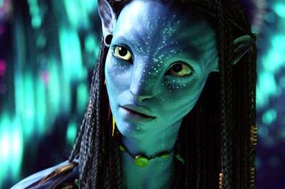 In this film publicity image released by 20th Century Fox, the character Neytiri, voiced by Zoe Saldana, is shown in a scene from, "Avatar."  (AP Photo/20th Century Fox)
