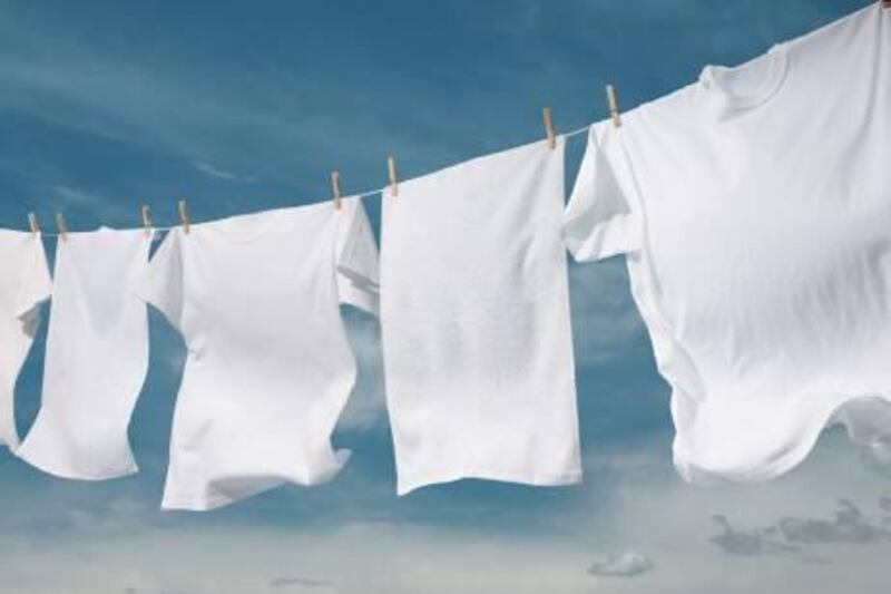Freshly laundered bright whites drying in a gentle breeze against a dramatic sky. (iStockphoto.com)