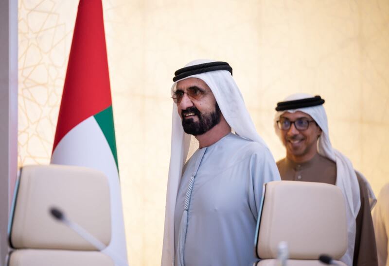 Sheikh Mohammed bin Rashid and Sheikh Mansour at the meeting. Dubai Media Office