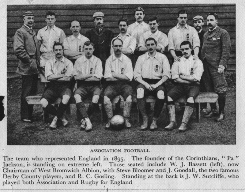 12) Steve Bloomer (front row, second left) - 28 goals in 23 games. Getty