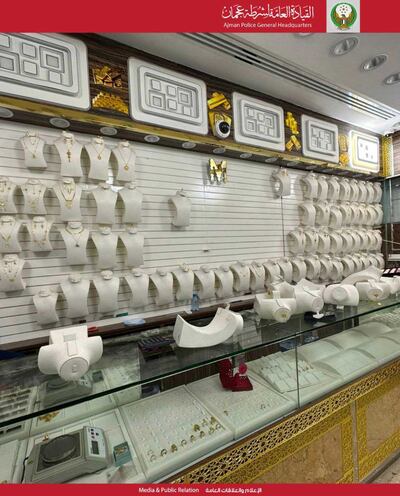 Ajman Police said the gang stole the gold and Dh40,000 in cash from a retailer at Ajman Gold Souq. Photo: Ajman Police