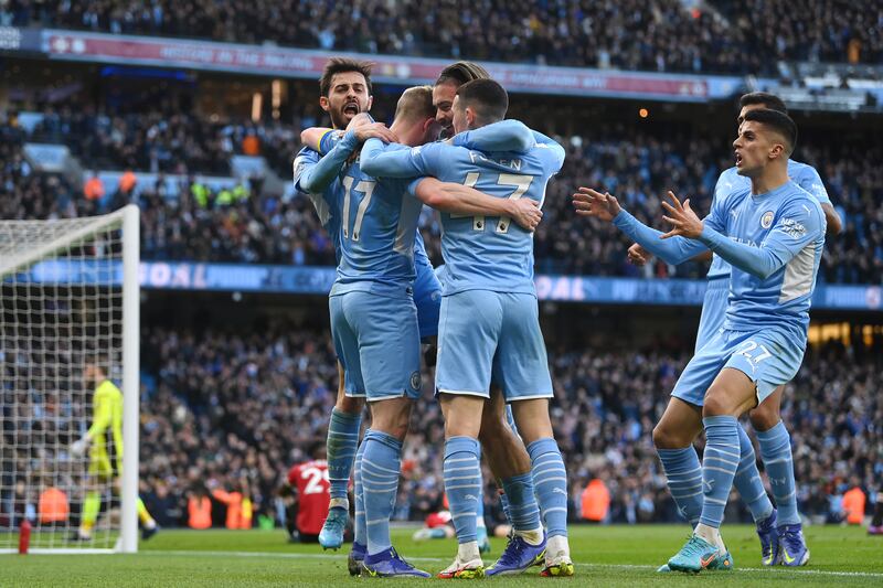 De Bruyne enjoys the second. Getty