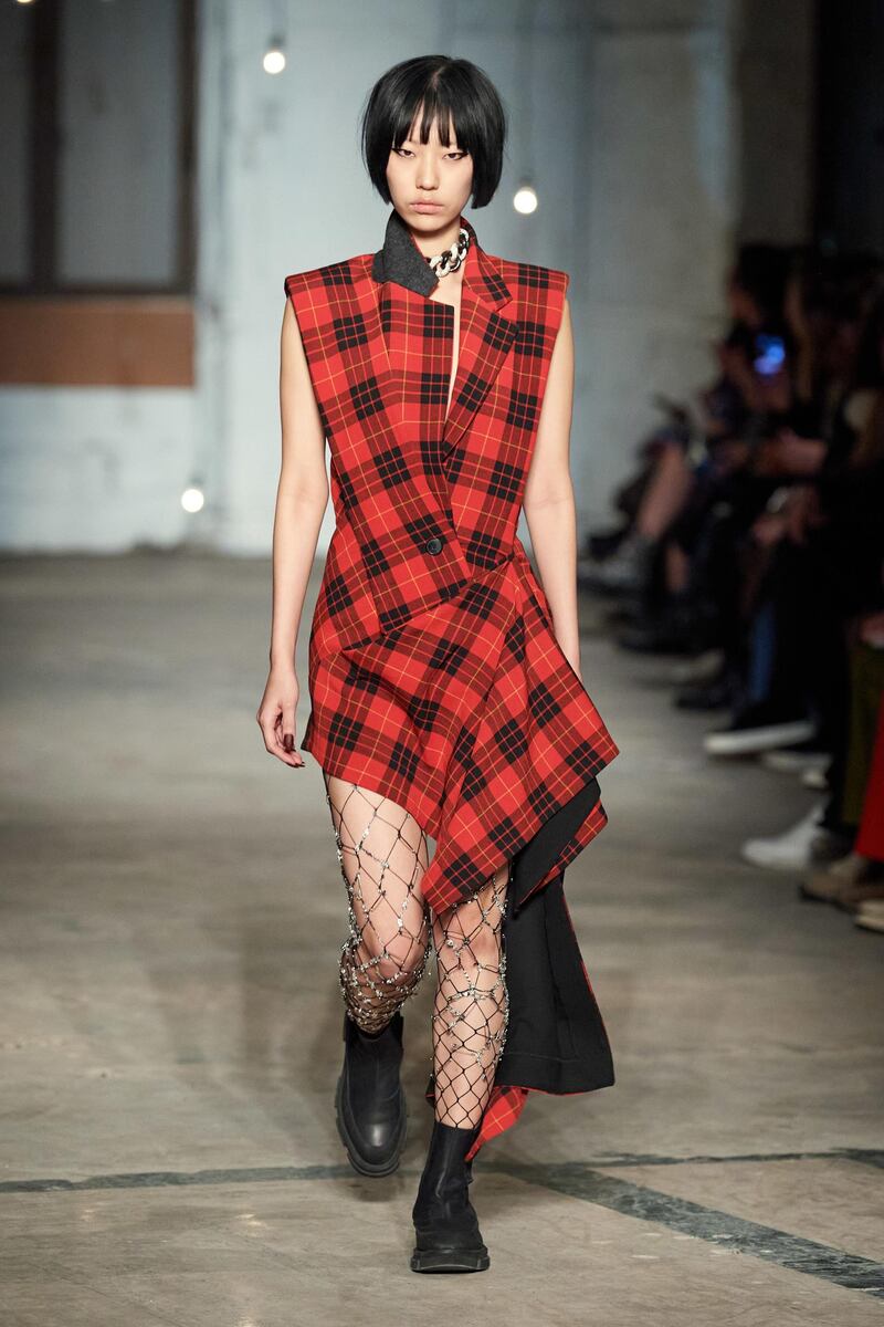 Tartan at the Monse show during New York Fashion Week 