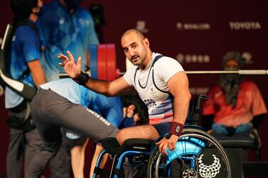 Great Britain's Ali Jawad after failing the third lift in the Men's -59 kg Final at the Tokyo International Forum during day three of the Tokyo 2020 Paralympic Games in Japan. Picture date: Friday August 27, 2021.