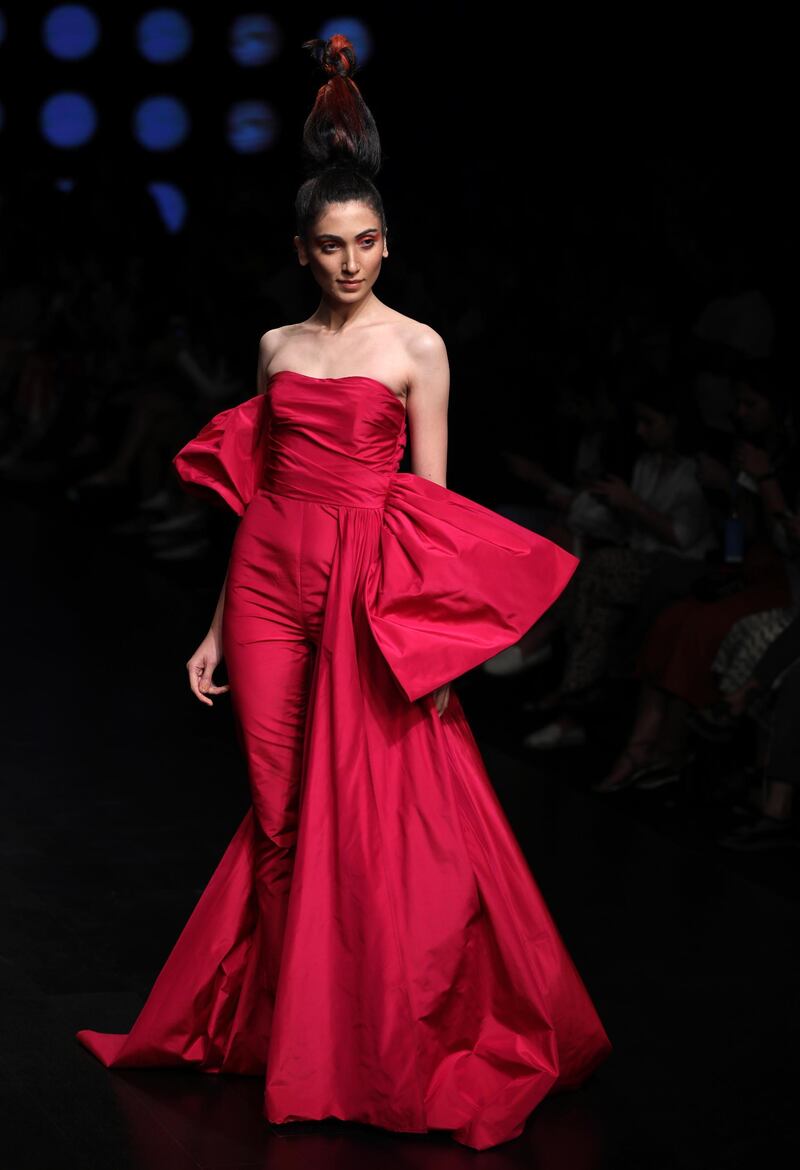 Gauri and Nainika sent a lot of red down their runway this season. EPA