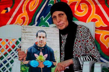 The mother of Eyad Hallaq mourns her son at her home in annexed east Jerusalem. AFP