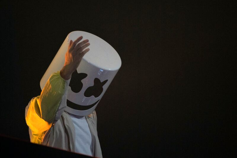 Marshmello revs up the crowd. AFP