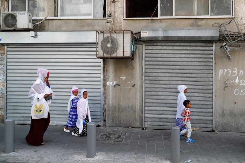 Eritreans in a southern district of Tel Aviv, Israel, in April 5, 2018. Photo: AFP