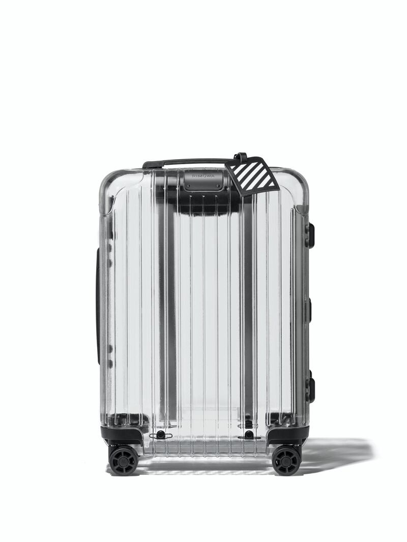 <p>The only suitcase to be seen with this summer:&nbsp;the see-through travel case by Off White x Rimowa;&nbsp;Dh3,672,&nbsp;Rimowa</p>
