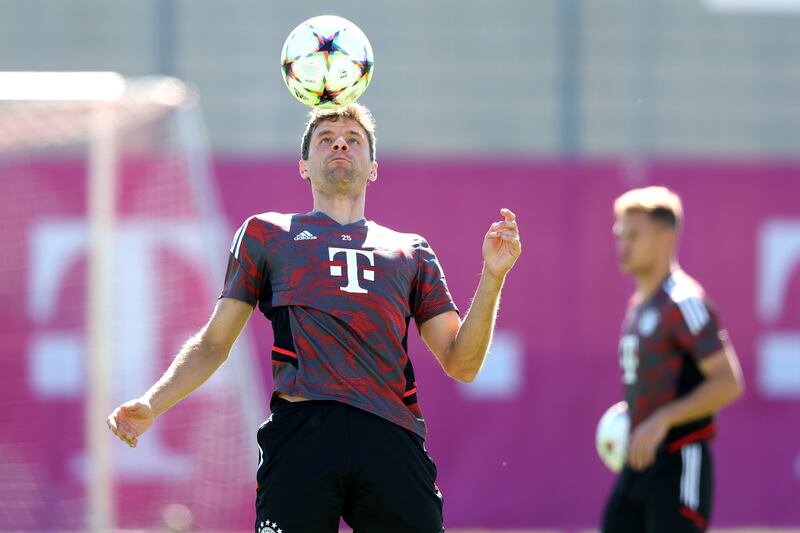 Bayern attacker Thomas Muller during training. Getty