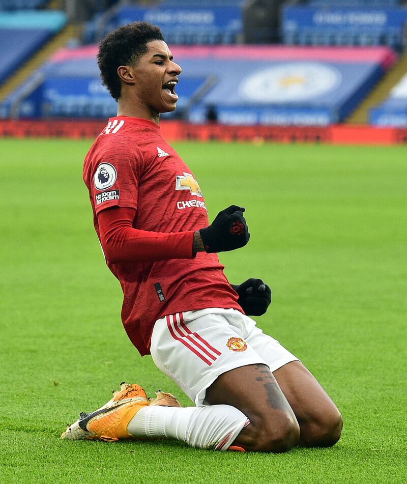 Marcus Rashford - 7: Missed a sitter of a header right at the start but then put his side ahead after 23 with a well taken side-footed finish. His 50th Premier League goal. Powerful shot well saved by Schmeichel in second. A threat throughout, but was injured at the end. PA