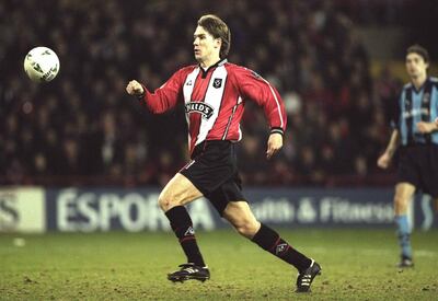 17 Mar 1998:  Gareth Taylor of Sheffield United gets the ball under control during the FA Cup replay between Sheffield united and Coventry played Bramall Lane, Sheffield. Sheffield won 3-1. \ Mandatory Credit: Mark Thompson /Allsport/Getty Images