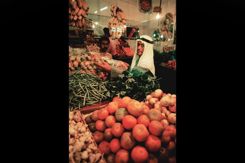 A small grocery shop somewhere in downtown Abu Dhabi. Taken by the French photographer Jack Burlot in 1974.