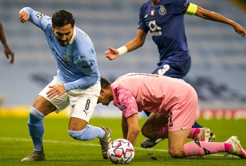 Ilkay Gundogan - 8: His tenacity led to the penalty for City's first and his last contribution before being substituted was a sumptuous free kick to give City the lead. EPA