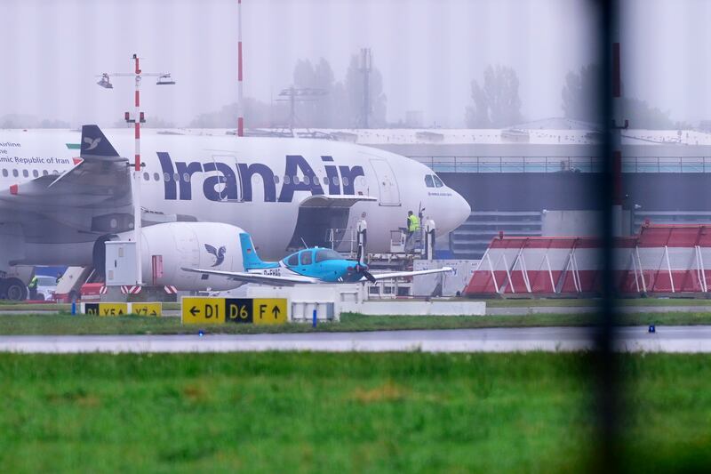 An Iran Air aircraft stands at Hamburg Airport. Getty Images