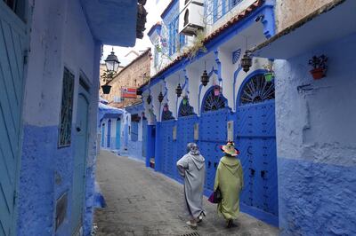 Women in Chefchaouen in northern Morocco. AFP