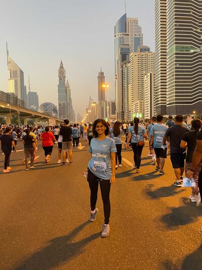 Janice Rodrigues finally participated in the Dubai Run after a two-year wait. Janice Rodrigues / The National