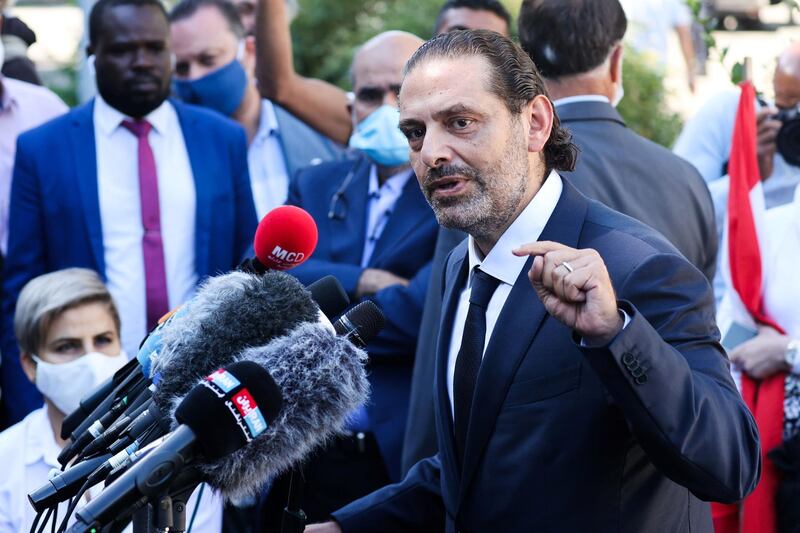 Former Lebanese prime minister Saad Hariri leaves the UN-backed Special Tribunal for Lebanon (STL) at Leidschendam after the expected verdict on the 2005 murder of his father former Lebanese premier Rafik Hariri.   AFP