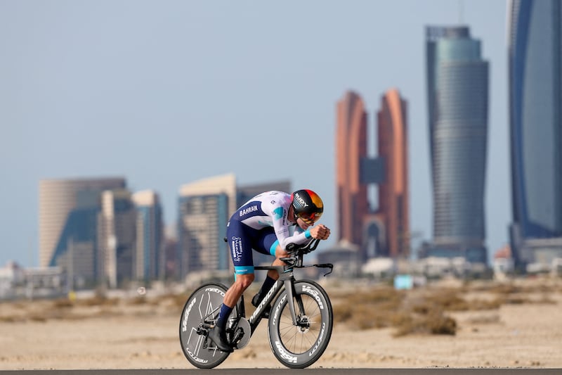 Bahrain Victorious's Australian cyclist Cameron Scott. AFP