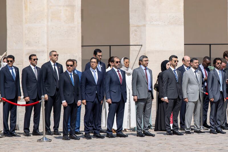 The UAE delegation at the Army Museum in Paris. Photo: Presidential Court
