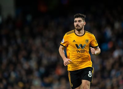 epa07284389 Wolverhampton Wanderers Ruben Neves in action during the English Premier League soccer match between Manchester City and Wolverhampton Wanderers held at the Etihad Stadium in Manchester, Britain, 14 January 2019.  EPA/PETER POWELL EDITORIAL USE ONLY. No use with unauthorized audio, video, data, fixture lists, club/league logos or 'live' services. Online in-match use limited to 120 images, no video emulation. No use in betting, games or single club/league/player publications