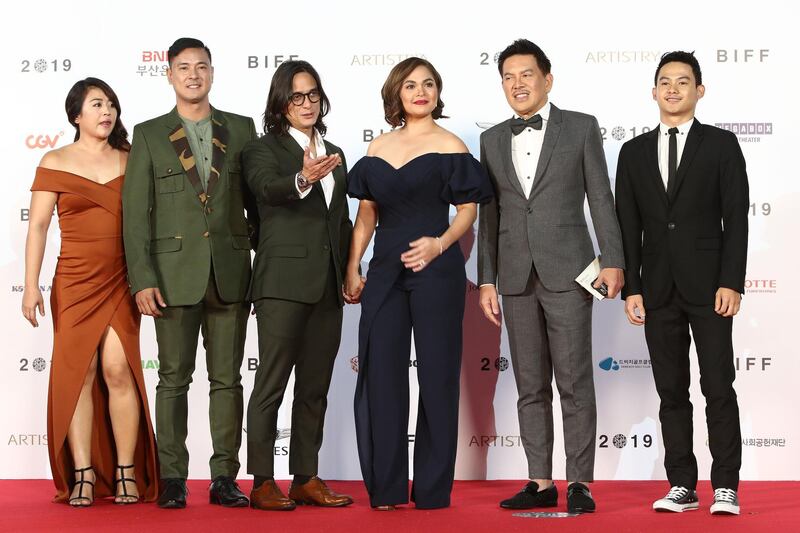 Director Brillante Mendoza, actor Allen Dizon, Judy Santos and Ryan Agoncillo arrive for the Opening Ceremony of the 24th Busan International Film Festival. Getty Images