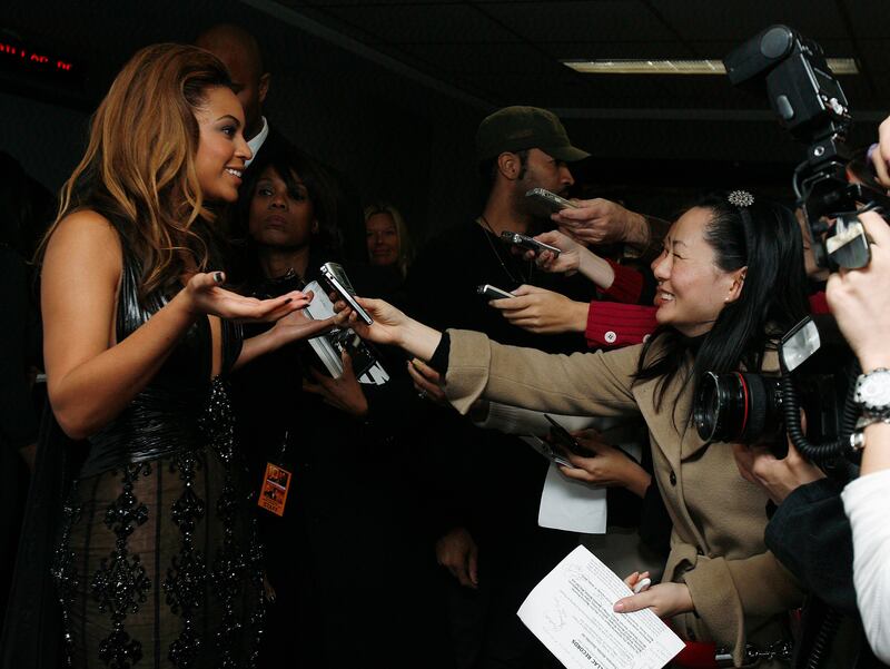 Beyonce speaks with reporters at the premiere of 'Cadillac Records' in New York December 1, 2008. Reuters